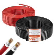 Load image into Gallery viewer, Amocart Solar Panel Wire 50 ft Black + 50 ft Red Kit / 65 ft Black + 65 ft Red Kit / 100 ft Black + 100 ft Red Kit PV Tinned Copper Wire for Outdoor Home Off-Grid Photovoltaic Systems Black and Red