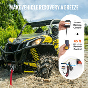 Load image into Gallery viewer, SucceBuy 4000lbs Electric Winch with 39ft 7 Strands Steel Cable Wireless & Wired Remote Control ATV/UTV Winch for Truck Towing