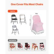 Charger l'image dans la visionneuse de galerie, SucceBuy 50 Pcs Pink Chair Covers Polyester Spandex Chair Cover Stretch Slipcovers Flat-Front Chair Covers for Wedding Party