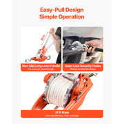 Load image into Gallery viewer, SucceBuy 6614lbs Rope Puller Ratchet Power Puller Tool with 35ft of 0.3 in Diameter Rope & 2 Hooks for Tree Felling Moving Boats - AMOCART