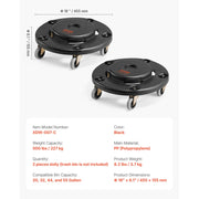 Load image into Gallery viewer, Amocart 1/2 Packs Trash Can Dolly Round Roller Base with 4 Lockable Wheels Rolling Barrel Cart Fit 20/32/44/55 Gal Containers