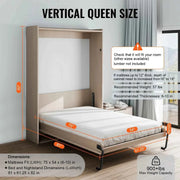Load image into Gallery viewer, Amocart Murphy Bed Kit Full Size Vertical Deluxe DIY Wall Mechanical Hardware Pneumatic Lever Heavy Duty Frame for Guestroom