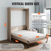 Load image into Gallery viewer, SucceBuy Murphy Bed Kit Full Size Vertical Deluxe DIY Wall Mechanical Hardware Pneumatic Lever Heavy Duty Frame for Guestroom