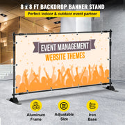 Load image into Gallery viewer, Amocart 2.4x2.4M Backdrop Background Stand Adjustable Telescopic Backdrop Banner Stand for Photocall Video Wedding Event Party