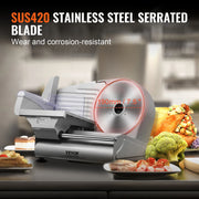 Load image into Gallery viewer, SucceBuy Meat Slicer Electric Deli Food Slicer SUS 420 Stainless Steel Blade and Blade Guard Adjustable Thickness for Home Use - AMOCART