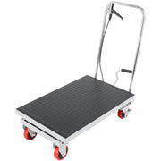 Load image into Gallery viewer, SucceBuy 330/500lbs Hydraulic Lift Table Cart Manual Single Scissor Platform with 4 Wheels and Non-slip Pad - AMOCART