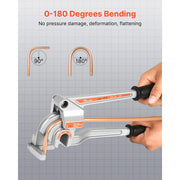 Load image into Gallery viewer, SucceBuy Pipe Tube Bender 1/4" 3/8" 1/2" OD 3 in 1 Manual Level Tube Bender 180° Copper Aluminum Pipes Bending Tool for Repair - AMOCART