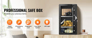 Load image into Gallery viewer, Amocart Single Door 4.0 cu.ft Safe Box w/ Key Lock Password & Fingerprint Safe Lock Box with Fireproof Bag Key Rack & LED Light