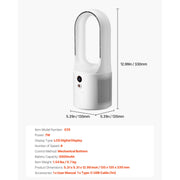 Load image into Gallery viewer, SucceBuy Desk Fan Bladeless 12.99 In Kids-Friendly Personal Portable Desk Fan 6-Speed USB Quiet Cooling Small Tower Fan for Home