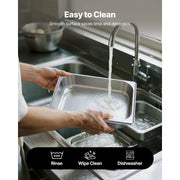 Load image into Gallery viewer, SucceBuy 2 4 6Pack Stainless Steam Hotel Pan 1/2 Size Table Steam Pan 2.5-6inch Deep Anti Jam Restaurant Supplies Catering - AMOCART