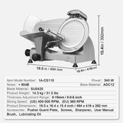 Load image into Gallery viewer, SucceBuy Meat Slicer 8/10inch Carbon Steel Blade Electric Deli Food Slicer Adjustable Thickness Commercial Home Cut Meat Cheese