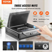 Charger l'image dans la visionneuse de galerie, Amocart Gun Safe Q235 Steel Pistol Safe 3-Way Quick Access Firearm Case Gun Box Advanced Biometric Technology Travel Gun Safe