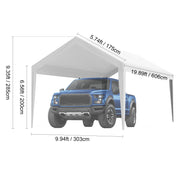 Bild in Galerie-Viewer laden, SucceBuy Carport Replacement Canopy Cover Garage Top Tent Shelter Tarp Heavy-Duty Waterproof & UV Protected with Ball Bungees
