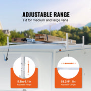 Load image into Gallery viewer, SucceBuy Van Roof Ladder Rack 2Bars Aluminum Alloy Roof Ladder Racks 400 LBS Capacity Rain-Gutter Roof Rack for Van CargoTrailer - AMOCART