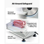 Load image into Gallery viewer, SucceBuy 6.7-8.7inch Meat Slicer Electric Deli Slicer Machine with two SUS420 Blades Food-Slicer for Meat Ham Baguett, Steak - AMOCART