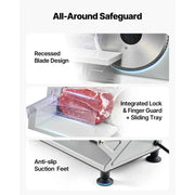 Load image into Gallery viewer, Amocart 6.7-8.7inch Meat Slicer Electric Deli Slicer Machine with two SUS420 Blades Food-Slicer for Meat Ham Baguett, Steak