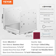 Load image into Gallery viewer, Amocart Post Base Stainless Steel Adjustable Post Anchor Bracket Base Pavilion Deck Porch Handrail Support Decorative Plate