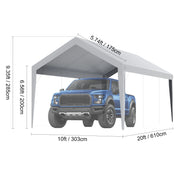 Bild in Galerie-Viewer laden, SucceBuy Carport Replacement Canopy Cover Garage Top Tent Shelter Tarp Heavy-Duty Waterproof & UV Protected with Ball Bungees