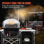 Load image into Gallery viewer, SucceBuy Camping Outdoor Kitchen Table Cabinet Foldable Folding Cooking Storage Rack Aluminum Alloy Bracket for BBQ Picnic - AMOCART