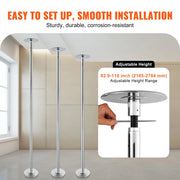 Load image into Gallery viewer, Amocart Professional Dancing Pole Spinning Static Dancing Pole Kit Portable Removable Pole 45mm Heavy-Duty Stainless Steel Pole