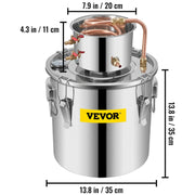 Load image into Gallery viewer, Amocart Moonshine Still 9.6Gallon 38L Stainless Steel Water Alcohol Distiller Copper Tube Home Brewing Kit Build-in Thermometer