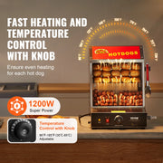Load image into Gallery viewer, SucceBuy 27/37L 2Tiers Hot Dog Steamer with Temperature Control Stainless Steel Electric Bun Warmer for Hot Dogs&Buns for Cinema - AMOCART