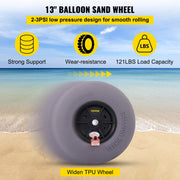 Load image into Gallery viewer, SucceBuy Beach Balloon Wheels 13" Replacement Sand Tires TPU Cart Tires for Kayak Dolly Canoe and Buggy w/ Free Air Pump 2-Pack