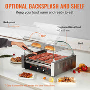 Bild in Galerie-Viewer laden, Amocart 5/7/11 Commercial Hot Dog Roller Electric Sausage Maker Barbecue Grill Machine for Camping Party Home Appliance 110V