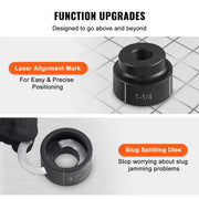 Load image into Gallery viewer, SucceBuy 15Ton Hydraulic Knockout Punch Driver Kit 1/2"-4" 10 Dies Carbon Steel Sheet Hole Opener Repair Tool Manuel Hole Digger - AMOCART