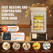 Load image into Gallery viewer, Amocart Commercial Food Warmer Display Food Steamer Bun Warmer Machine Temperature Control Stainless Steel Steamed Buns Warmer