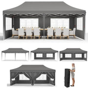 Bild in Galerie-Viewer laden, 10x20ft Pop-up-Zelt mit 6 Seitenwänden, strapazierfähiges Hochzeits-/Party-Zelt, höhenverstellbarer großer kommerzieller Pavillon, Sonnenschutz