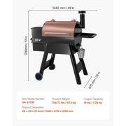 Load image into Gallery viewer, Amocart Wood Pellet Grill Smoker 8 in 1 BBQ Grills for Outdoor Cooking with Digital Controller Meat Probe 500°F Max Temperature