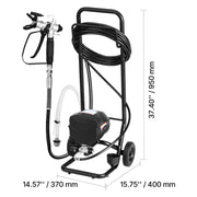 Load image into Gallery viewer, SucceBuy Stand Airless Paint Sprayer High Pressure Sprayer with Cart Cleaning Brush Hose Extension Rod Nozzles Paint Machine