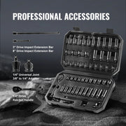 Load image into Gallery viewer, SucceBuy Drive Impact Socket Set Deep&Shallow Socket Set CR-V Alloy Steel for Auto Repair Easy-to-Read Size Marking Storage Case - AMOCART