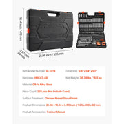 Load image into Gallery viewer, Amocart Socket Set 3/8 & 1/4 & 1/2 in Drive Socket Tool Set SAE and Metric Chrome Plated CR-V Alloy Steel for Automotive Repair