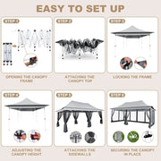 Load image into Gallery viewer, 12x20 Pop Up Gazebo on Clearance with Mosquito Netting, Light Gray | Pop Up Canopy Tent, Adjustable Height, Easy, Customized