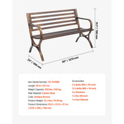 Load image into Gallery viewer, Outdoor Bench Wooden Metal Garden Bench for Outdoors 480 lbs Load Capacity Bench Outdoor Garden Park Bench