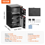Load image into Gallery viewer, Amocart Single/Double Door Safe Box with Key Lock Password & Fingerprint Safe Lock Box with Fireproof Bag Key Rack & LED Light