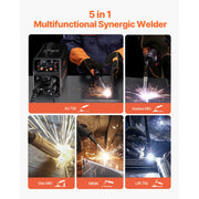 Load image into Gallery viewer, Amocart 5-in-1 MIG Welder 200Amp Pluse Mig Welding Machine Gas MIG/Flux Core MIG/Stick/Lift TIG/AU TIG with LCD Screen Display
