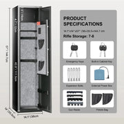 Load image into Gallery viewer, Amocart 3-8 Rifles Gun Safe with Digital Lock Gun Storage Cabinet Removable Shelf for Home Long Guns & Pistols