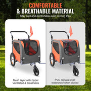 Charger l'image dans la visionneuse de galerie, Amocart 66lbs Dog Bike Trailer2-in-1Pet Stroller Folding Cart Frame Bicycle Carrier with Wheels Universal Coupler for Dogs