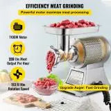 Bild in Galerie-Viewer laden, SucceBuy 122 Kg/H 250 KG/H Electric Meat Mincer Chopper Heavy Duty Food Processors Kitchen Appliances Commercial Grinder Machine
