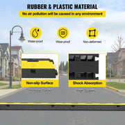 Load image into Gallery viewer, Amocart 2 Channel Cable Protector Ramp Wire Cable Cover Cord Guard Rubber + PVC 11000LBS Speed Bump Parking Driveway Traffic