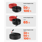 Load image into Gallery viewer, Amocart Solar Panel Wire 50 ft Black + 50 ft Red Kit / 65 ft Black + 65 ft Red Kit / 100 ft Black + 100 ft Red Kit PV Tinned Copper Wire for Outdoor Home Off-Grid Photovoltaic Systems Black and Red