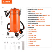 Bild in Galerie-Viewer laden, Amocart 28 Gallon Vacuum Sand Blaster Dustless with Built-in 1200W Vacuum System for Dust Control Abrasive Recycle 60-110 PSI