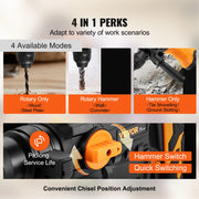 Load image into Gallery viewer, SucceBuy 1500W Rotary Hammer Drill Max Drilling 32mm 4 Modes Plus Corded Demolition Chipping Metal Concrete Breaker Jackhammer