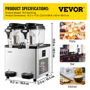 Load image into Gallery viewer, SucceBuy 2x6L Commercial Beverage Slush Machine Frozen Drink Juice Dispenser Ice-Cool Smoothie Maker Equipment for Restaurant