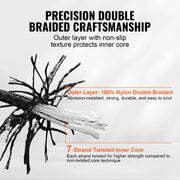 Load image into Gallery viewer, SucceBuy 3/16 in 250/1000ft Nylon Cord 32-Strand Design Multi-Purpose Rope for Outdoor Adventures Tree Work Emergency Situation