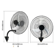 Bild in Galerie-Viewer laden, Amocart Wall Mount Fan 18/20 in Wall Mounted Hanging Fan with IP44-rated Protection 3-Speed Long Airflow Distance for Industry
