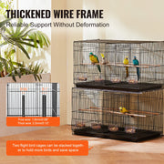 Charger l'image dans la visionneuse de galerie, Amocart 30In Flight Bird Cage Stackable Divided Small Animal Cage for Kinds of Birds Pet Travel Birdcage with Handle and Perche